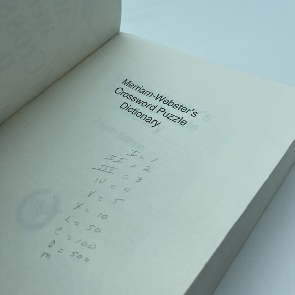 Crossword Puzzle Dictionary Fourth Edition Merriam Websters Enlarged Print - Picture 6 of 9